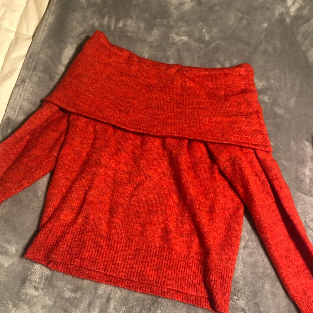 Red hm off shoulder sweater